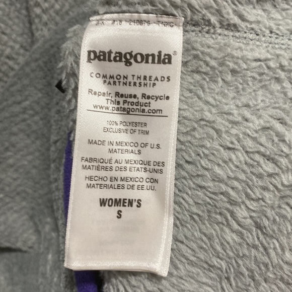 PATAGONIA Women's Retool Grey and Purple Sweatshirt Small Bin L - Picture 5 of 6